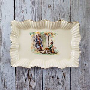 J&G Meakin Sunshine Sol Small Tray Trinket Dish Gold Trim Soap Dish, Change Tray